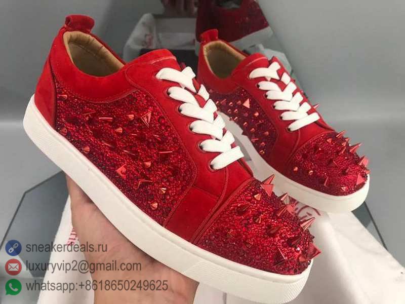 CHRISTIAN LOUBOUTIN UNISEX SNEAKERS RED RIVETS D8010280